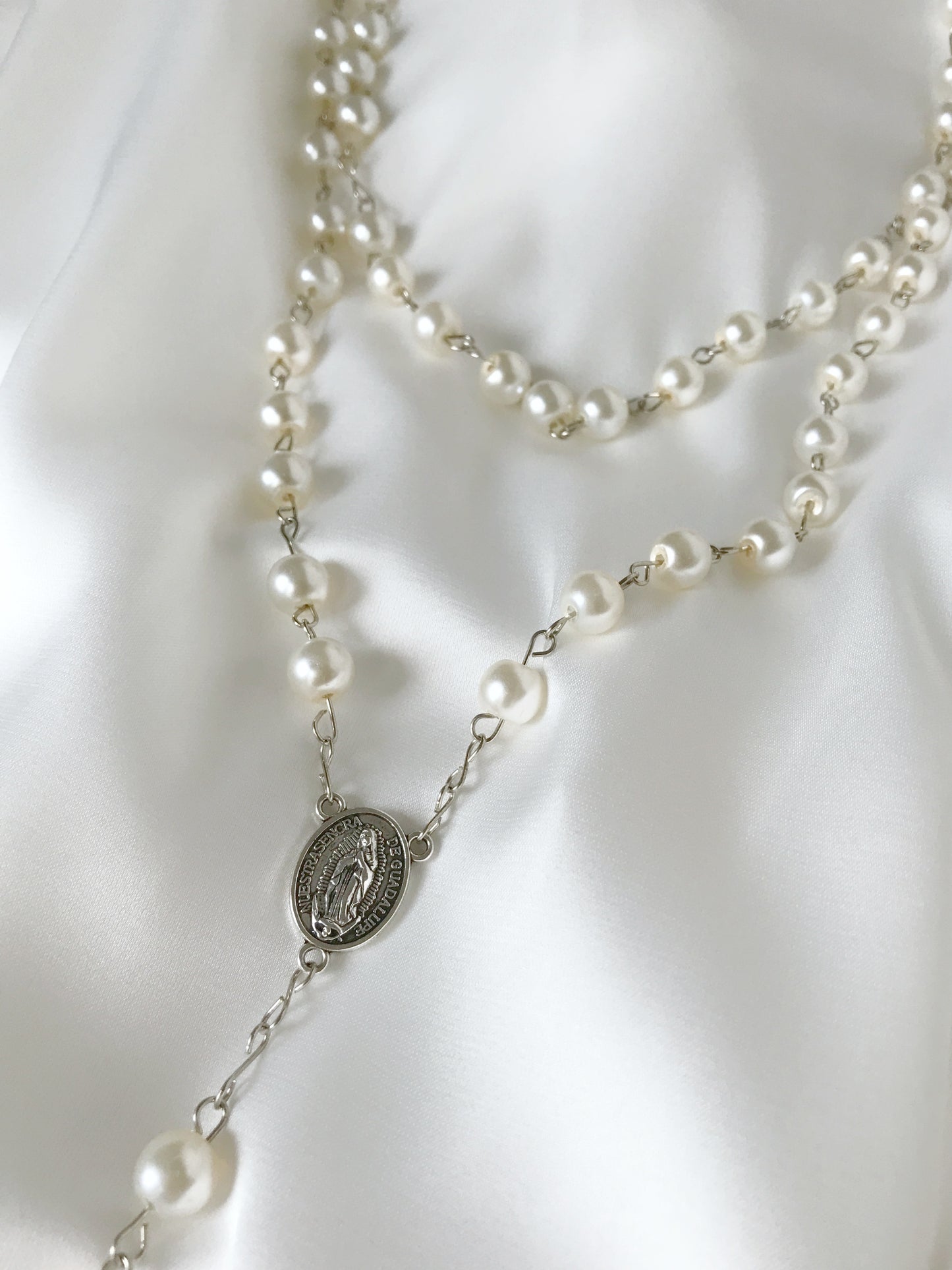 Rosario plata & perlas