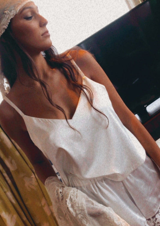 Pijama India con encaje